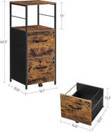 VASAGLE Filing Cabinet with 2 Drawers Rustic Brown and Black