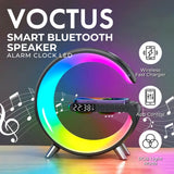 VOCTUS 5 in 1 Bedside Table Lamp with 15W Quick Wireless Charger (Black)