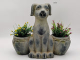 Dog with pots Planter