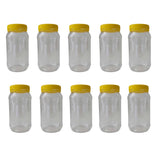 10x 1Kg Plastic Honey Jars + Lids - Round Clear Food Grade Packaging Containers