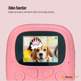 Kids Rechargeable Instant Print Camera Pink - Digital Thermal Photo Video MP3