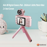 Kids HD Digital Camera Pink - Children's Selfie Photo Video 2.4 Inch Screen