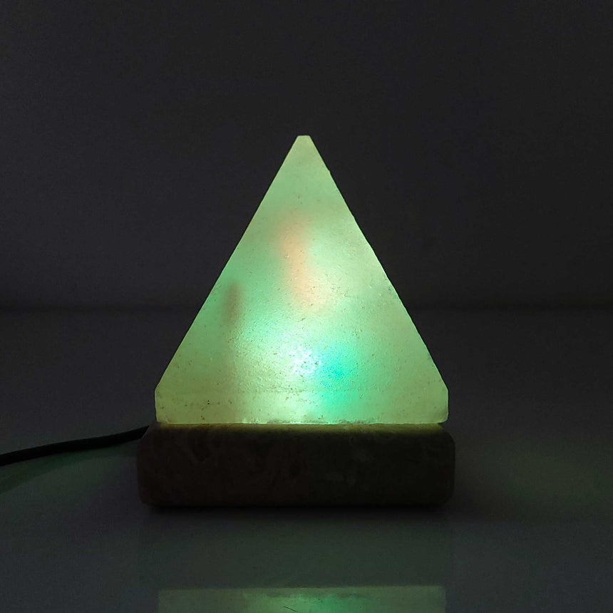 USB Colour Changing Salt Himalayan Lamp - Pyramid Shape Pink Rock LED Light