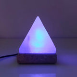 USB Colour Changing Salt Himalayan Lamp - Pyramid Shape Pink Rock LED Light