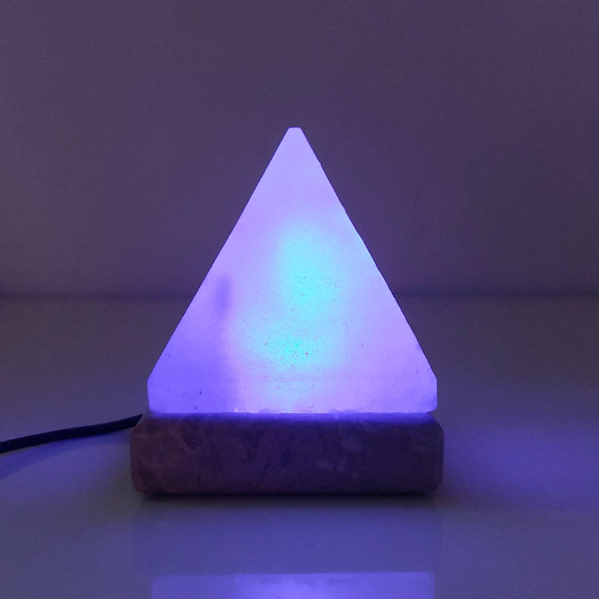 USB Colour Changing Salt Himalayan Lamp - Pyramid Shape Pink Rock LED Light