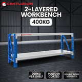 Centurion 2 Layers Work Bench 2m 400kg Capacity - Grey Blue