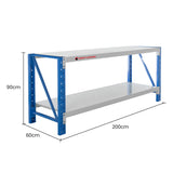 Centurion 2 Layers Work Bench 2m 400kg Capacity - Grey Blue