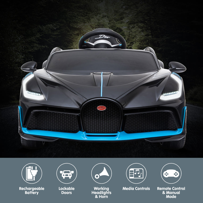 Kahuna Licensed Bugatti Divo Kids Electric Ride On Car - Black