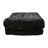 Laura Hill 800-gsm Faux Mink Throw Rug Blanket Queen Size Double-sided Large Super Luxurious Soft Heavy - Black