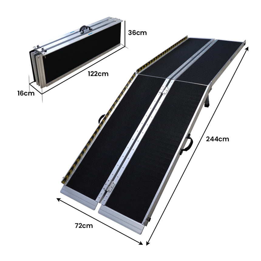 Kartrite Aluminium Wheelchair Ramp With Leg Support - 8ft