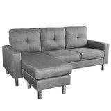 Sarantino Linen Corner Sofa Lounge Couch Modular Furniture L Chair Home Chaise Grey