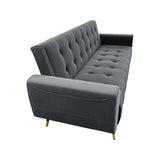 Sarantino Ava 3-seater Tufted Velvet Sofa Bed By Sarantino - Dark Grey