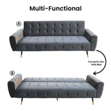 Sarantino Ava 3-seater Tufted Velvet Sofa Bed By Sarantino - Dark Grey