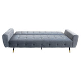 Sarantino Ava 3-seater Tufted Velvet Sofa Bed By Sarantino - Light Grey