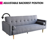 Sarantino Madison Sofa Bed Lounge Couch Futon Furniture Home Dark Grey Linen Suite