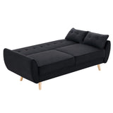 Sarantino 3 Seater Modular Linen Fabric Sofa Bed Couch Futon Suite - Black