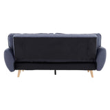 Sarantino 3 Seater Modular Linen Fabric Sofa Bed Couch Futon Suite - Dark Grey