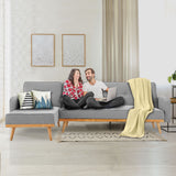 Sarantino 3-Seater Corner Sofa Bed with Chaise Lounge - Light Grey