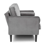 Sarantino Faux Velvet Sofa Bed Couch Furniture Lounge Suite Seat Grey