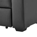 Sarantino Faux Leather Sofa Bed Couch Lounge - Black