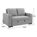 Sarantino Hoffman Linen Sofa Bed Chair With Cushions &cup Holders Light Grey