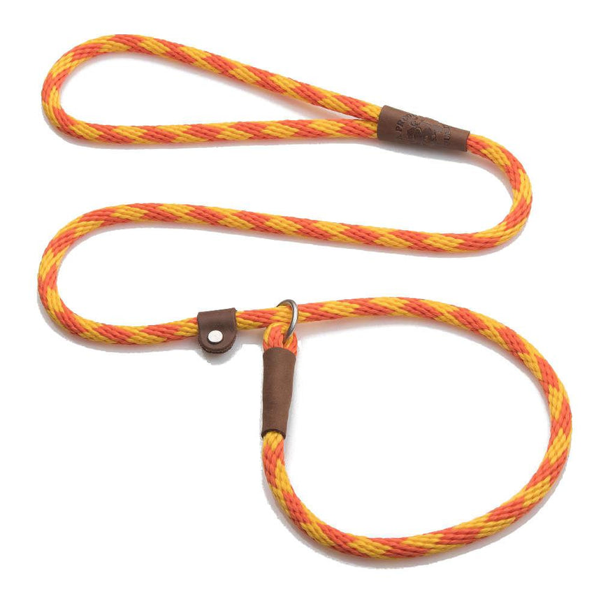 Mendota British Style Slip Leash - Length 1/2in x 4ft(13mm x 1.2m) - Diamond - Amber