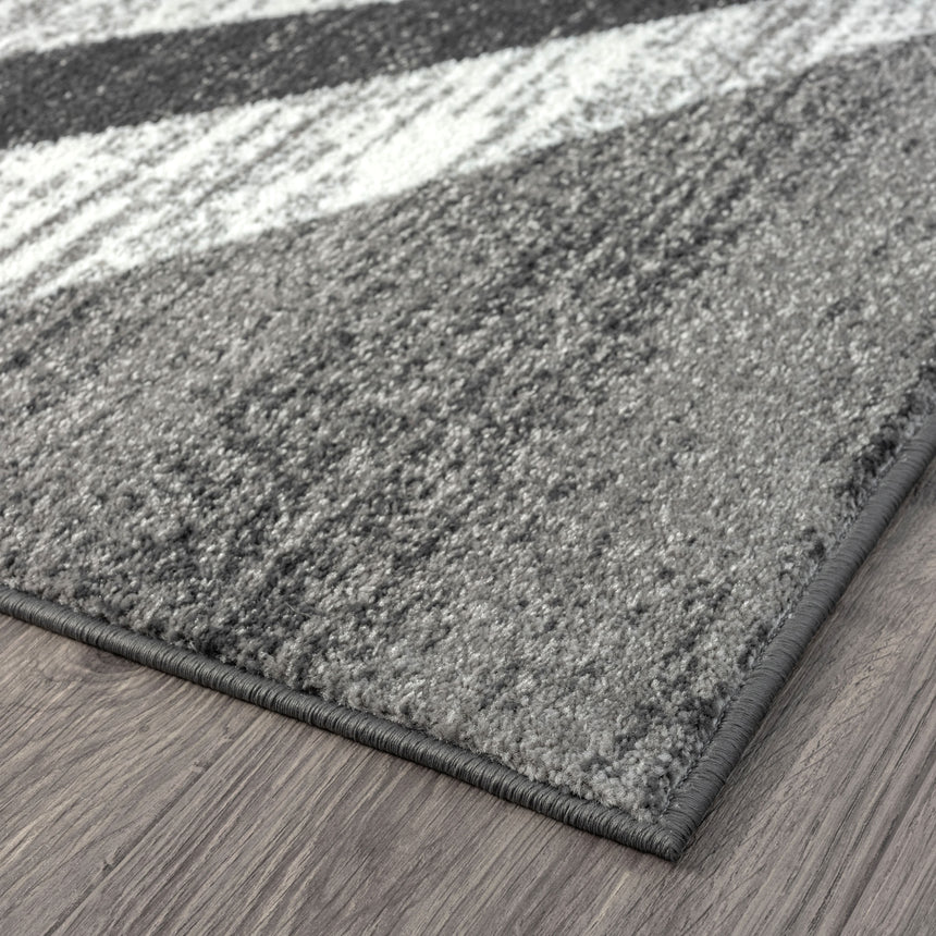 Adore Geometric Textural Rug - Grey - 120x170