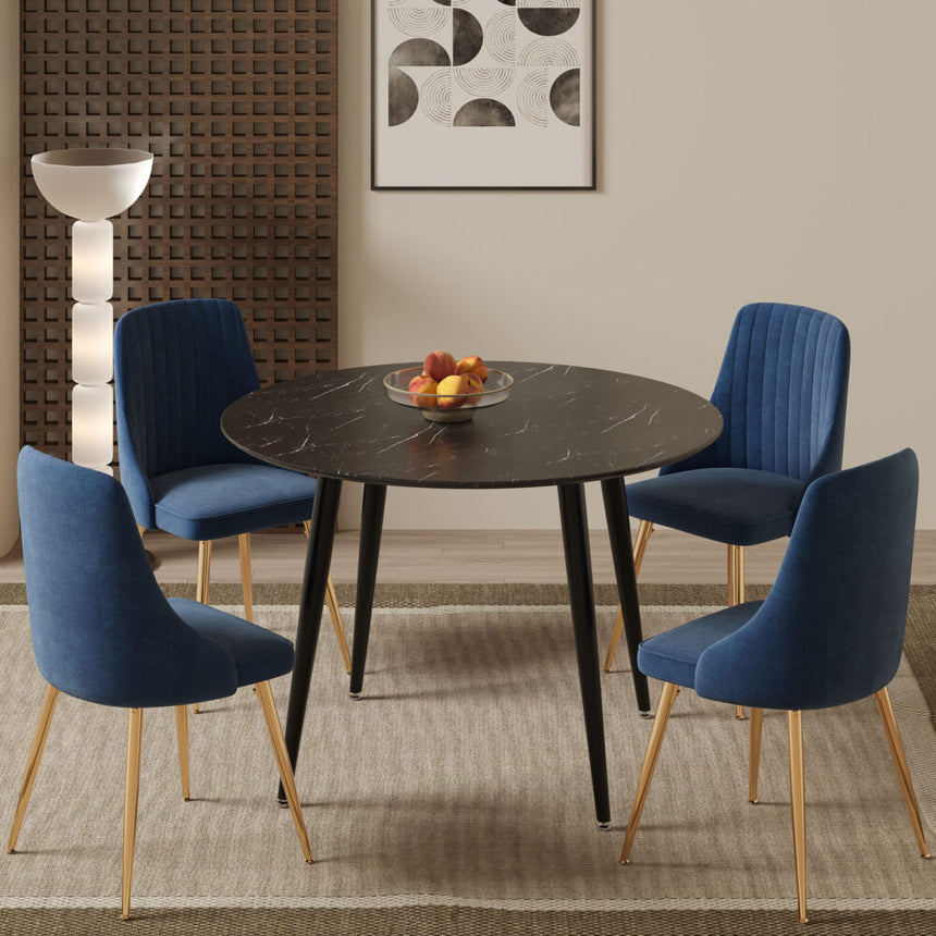 Blue Velvet Bistro Dining Set