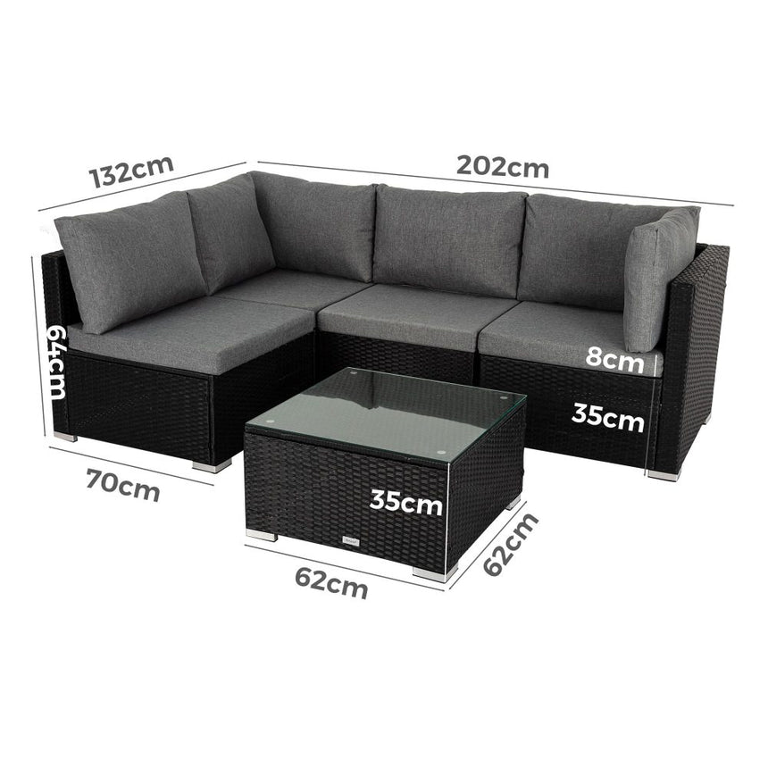 Outdoor Modular Lounge Sofa Bondi-Black