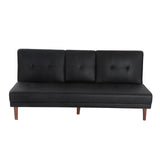 3 Seater Adjustable Sofa Bed With Cup Holder Black