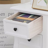 French Bedside Table Nightstand White Set of 2