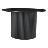 Luxe Black Ribbed Texture Wooden Coffee Table