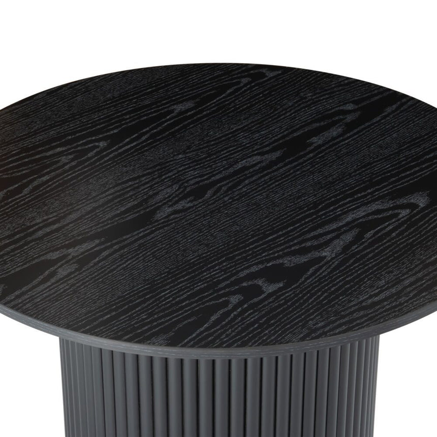 Luxe Black Ribbed Texture Wooden Coffee Table