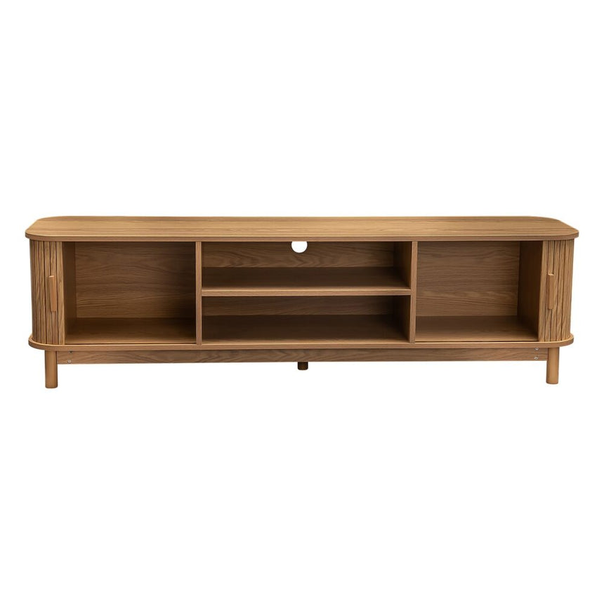 160cm Ribbed Natural Entertainment Unit