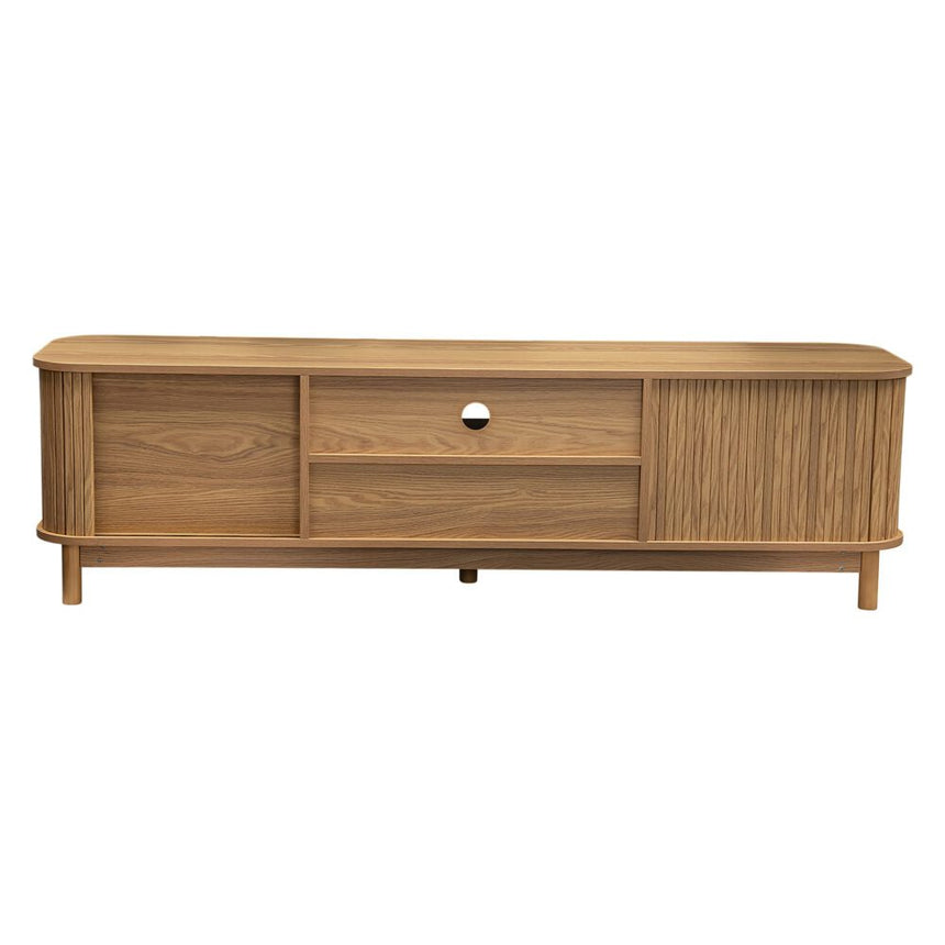 160cm Ribbed Natural Entertainment Unit