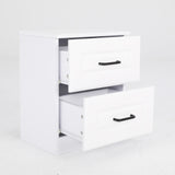 Bedside Table Side Storage Cabinet Nightstand Bedroom 2 Drawer KEVA WHITE