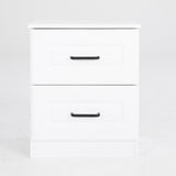 2X Bedside Table Side Storage Cabinet Nightstand Bedroom 2 Drawer KEVA WHITE