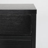 Bedside Table 2 Drawer Wood Leg Storage Cabinet Nightstand SUZY BLACK