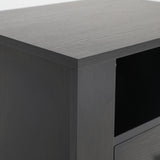 2X Bedside Table Side Storage Cabinet Nightstand Bedroom 2 Drawer 1 Shelf ZURI BLACK