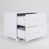 Bedside Table Side Storage Cabinet Nightstand Bedroom 2 Drawer Legs ETTA WHITE