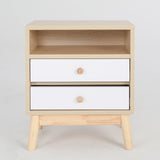 Bedside Table Side Storage Cabinet Nightstand Bedroom 2 Drawer ANYA OAK