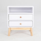 2X Bedside Table Side Storage Cabinet Nightstand Bedroom 2 Drawer ANYA - WHITE