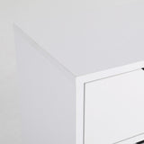 Bedside Table 2 Drawer Wood Leg Storage Cabinet Nightstand KIYO WHITE