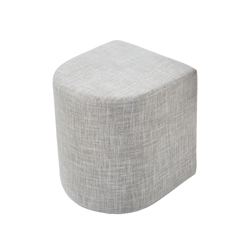 Ottoman Stool Linen Fabric Footstool Foot Rest Pouffe Pouf Seat - Cream Grey