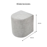 Ottoman Stool Linen Fabric Footstool Foot Rest Pouffe Pouf Seat - Cream Grey