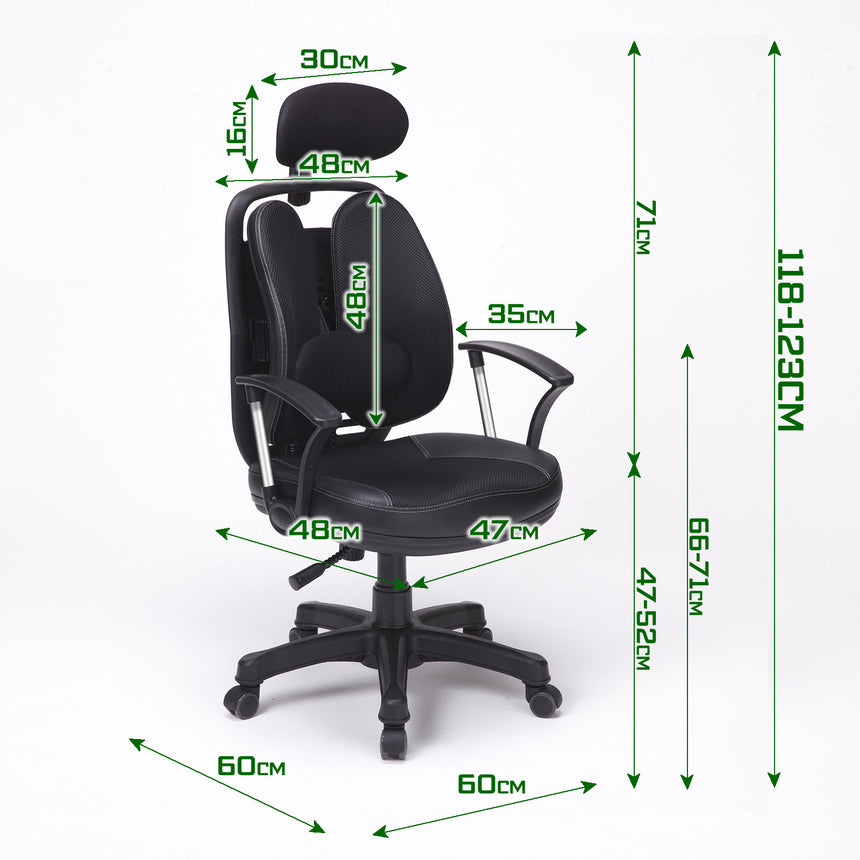 Ergonomic Korean Office Chair SUPERB BLACK