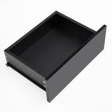 Bedside Table 2 Drawers RGB LED Bedroom Cabinet Nightstand Gloss AURORA BLACK