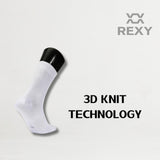 15X Rexy 3D Seamless Crew Socks Medium Slim Breathable WHITE