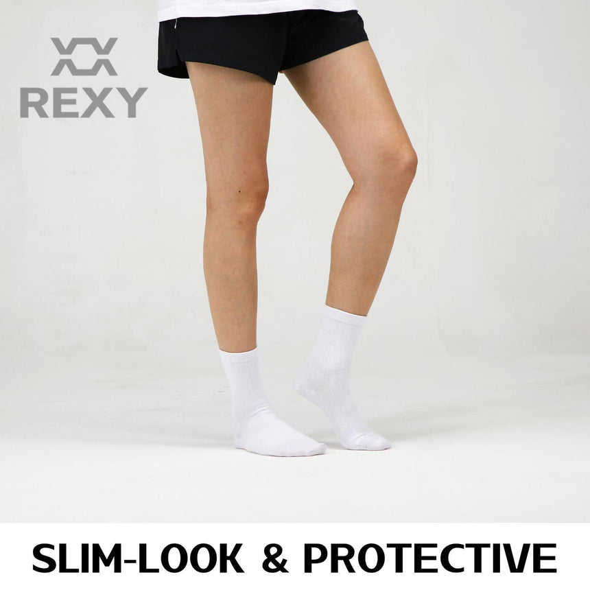 10X Rexy 3D Seamless Crew Socks Small Slim Breathable WHITE