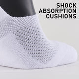 6X Rexy Cushion No Show Ankle Socks Large Non-Slip Breathable BLACK